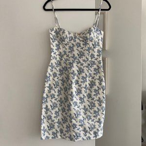 Brock Collection Quellen White & Blue Floral Dress